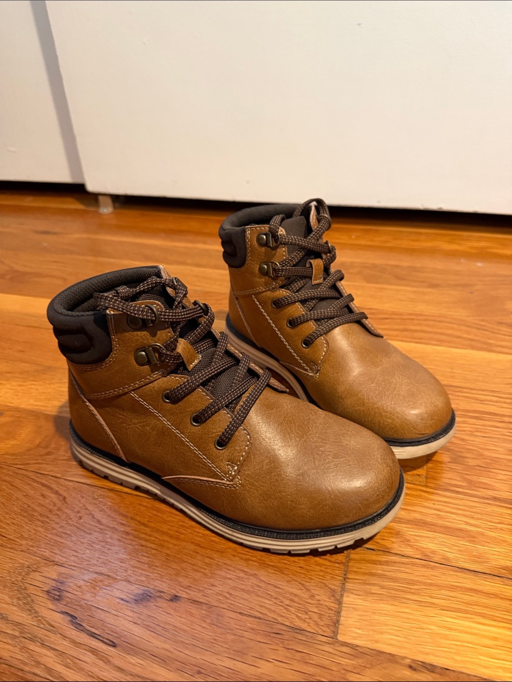Crown Vintage Kids Brown Lace-Up Ankle Boots
